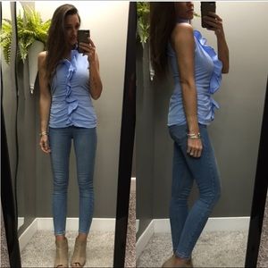 New York & Company sleeveless Oxford top